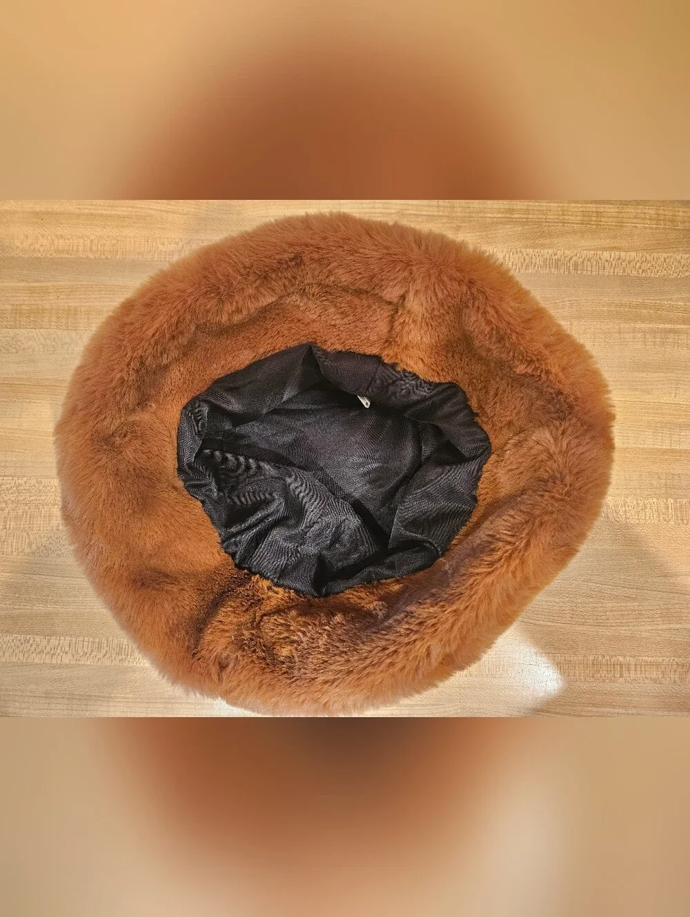 Cozy Faux Fur Bucket Hat in Warm Brown - Picture 2 of 4